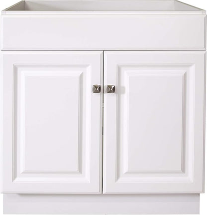 Design House 597153 Wyndham Unassembled Bathroom Vanity Cabinet Without Top, 30 x 21/2 Door, White