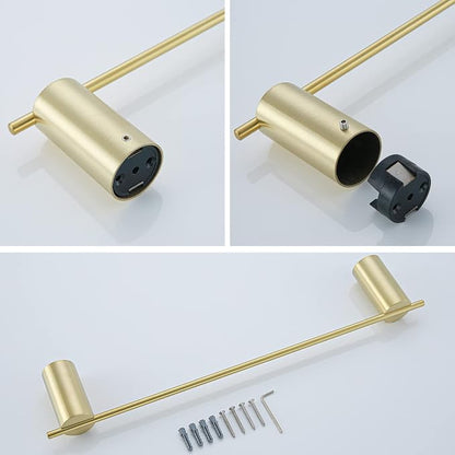 RANDOM Brushed Gold Towel Bar Rack Holder Rod 18 inch Hand Towel Holder for Bathroom Kitchen Hardware Accessories Wall Mount 96068-2-18BG