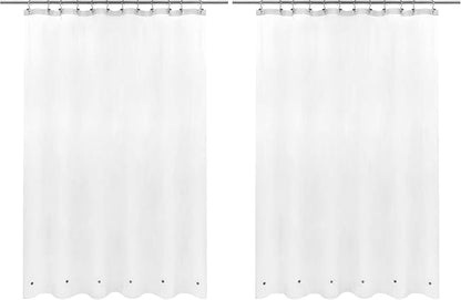Barossa Design Extra Long Shower Curtain Liner with 6 Magnets - 72" x 84" XL, Waterproof PEVA Shower Liner for Bathroom, PVC Free, Metal Grommets - Frost, 72x84 (Pack of 2)