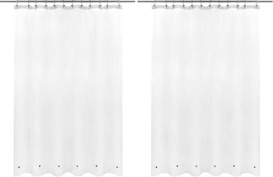 Barossa Design Extra Long Shower Curtain Liner with 6 Magnets - 72" x 84" XL, Waterproof PEVA Shower Liner for Bathroom, PVC Free, Metal Grommets - Frost, 72x84 (Pack of 2)