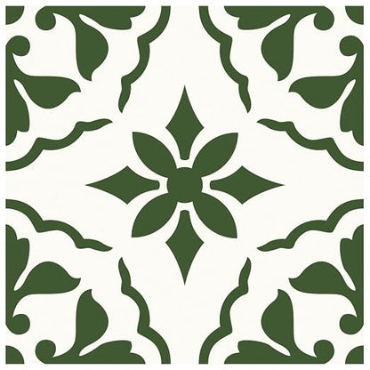MORCART 20PCS 7.87" x 7.87" Peel and Stick Floor Tile, Green Retro Design | Self-Adhesive DIY Vinyl Flooring, Removable and Waterproof Tile Sticker for Bathroom, Kitchen, Wall, Bedroom, Stairs