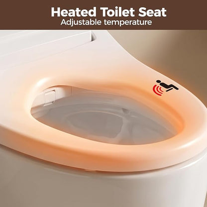 Bidet Toilet Seat Round with Heated Toilet Seat for Bathroom 236D | Instant Warm Water, Warm Air Dryer, Self-Cleaning Nozzle, Night Light,Soft Close Lid, Requires Outlet