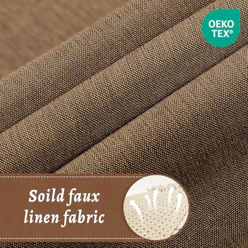 WONICY No Hook Shower Curtain with Liner for Bathrooms, Brown, 71 x 74