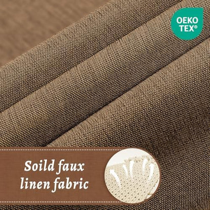 WONICY No Hook Shower Curtain with Liner for Bathrooms, Brown, 71 x 74