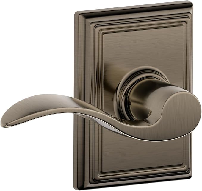 SCHLAGE Addison Trim with Accent Hall and Closet Lever, Antique Pewter (F10 ACC 620 ADD)