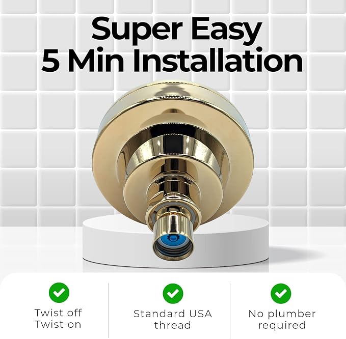 Water Saving High Pressure Bathroom Shower Head - Transform Your Shower Experience with our Luxury Shower Head - Low Carbon Footprint - Environmentally Friendly - Better USA Chrome Shower Head