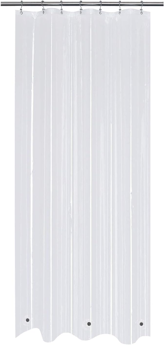36x78 Stall Size Shower Curtain Liner Clear | 3 Bottom Magnets,7 Rustproof Grommets,Water Proof Heavy Duty PEVA,36W x 78H for Small Bathroom or Shower Stall Long Size