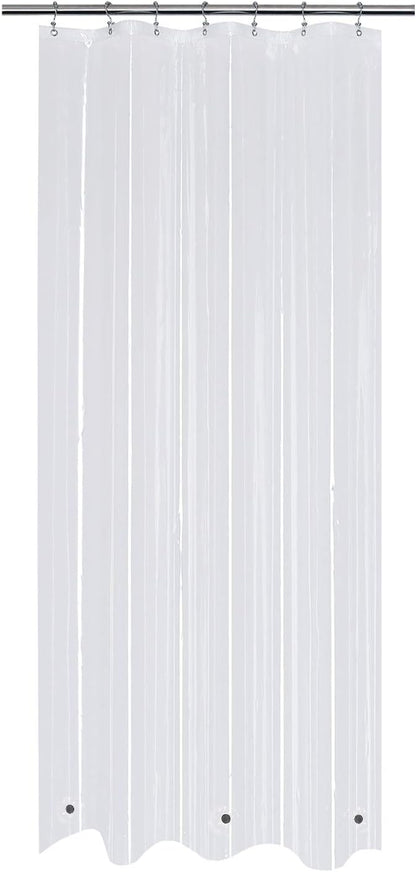 36x78 Stall Size Shower Curtain Liner Clear | 3 Bottom Magnets,7 Rustproof Grommets,Water Proof Heavy Duty PEVA,36W x 78H for Small Bathroom or Shower Stall Long Size