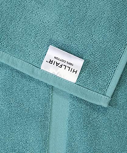 Hillfair Premium 600 GSM 6 Piece Aqua Cotton Bath Towel Set - 2 Bath, 2 Hand & 2 Washcloths - Machine Washable, Hotel Quality, Super Soft & Absorbent