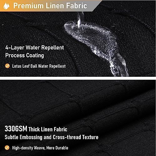 BTTN Stall Boho Farmhouse Linen Heavy Duty Shower Curtain Set, 36x72, Black