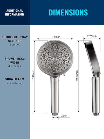 Cobbe Filtered Shower Head with Handheld - Filters Over 99% Of Chlorine | 2.0 Carbon Shower Head Filter System - Water Softener Filters Beads for Hard Water - Reduces Dry Itchy Skin, Brushed Nickel
