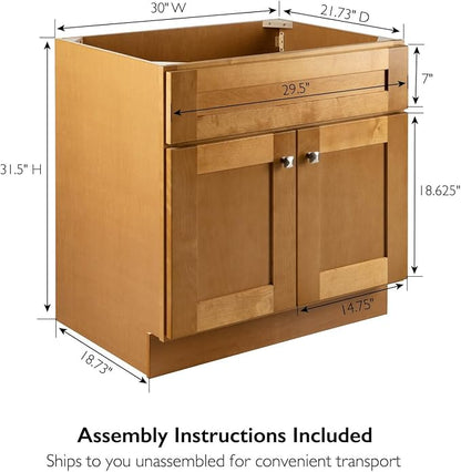 Design House Brookings Bathroom Vanity, 30", Modern Birch | Adjustable Hinges, Freestanding, Contemporary/Modern, Wood, Bath, 587121