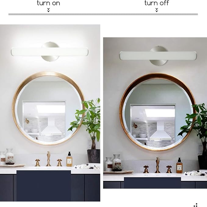 LED Vanity Light, 12W 17.3in Bathroom Vanity Lamp 1200LM Bathroom Lighting Fixture Wall Lamp Make-up Mirror Front Light, 4000K Natural White