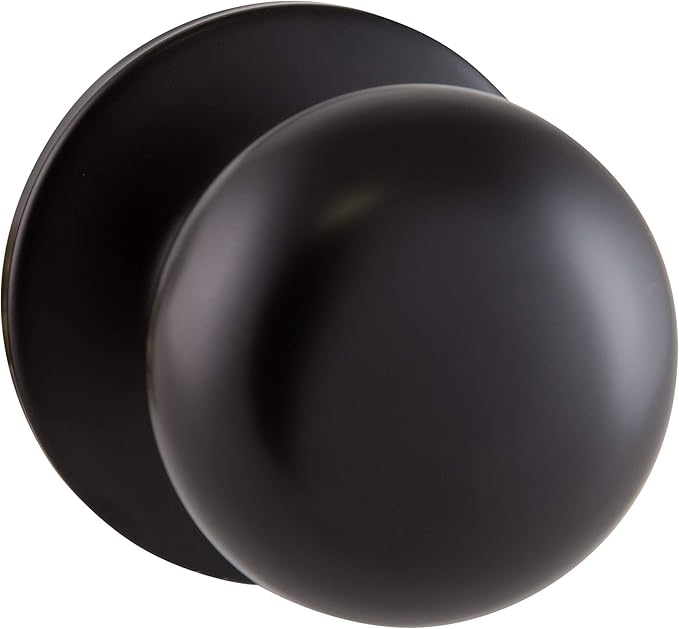 Design House 778951 Cambridge 2-Way Adjustable Passage Door Knob with for Hallway Closet, Matte Black