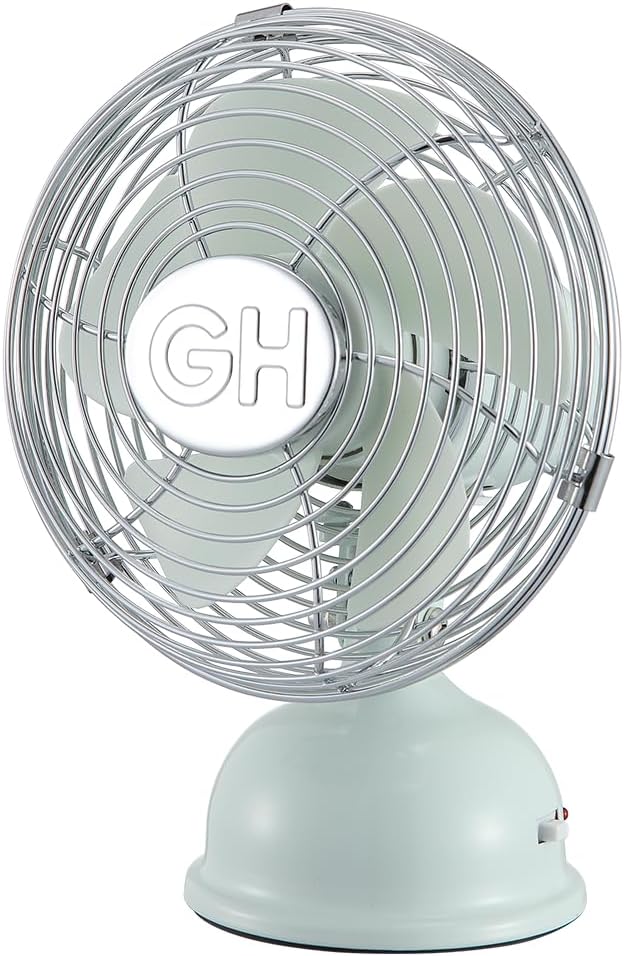 Good Housekeeping 5" All-Metal (92524) USB Desktop Laptop Nightstand Fan with Oscillation (Breezewave)