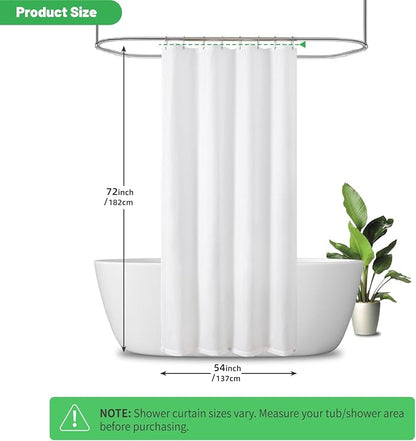 eachope Stall Waterproof Fabric Shower Curtain Liner,54x72 Inch White | 3 Heavy-Duty Magnets,Machine Washable,Durable Rustproof Grommets,Hotel Quality,Easy Care,Secure Fit for Bathroom