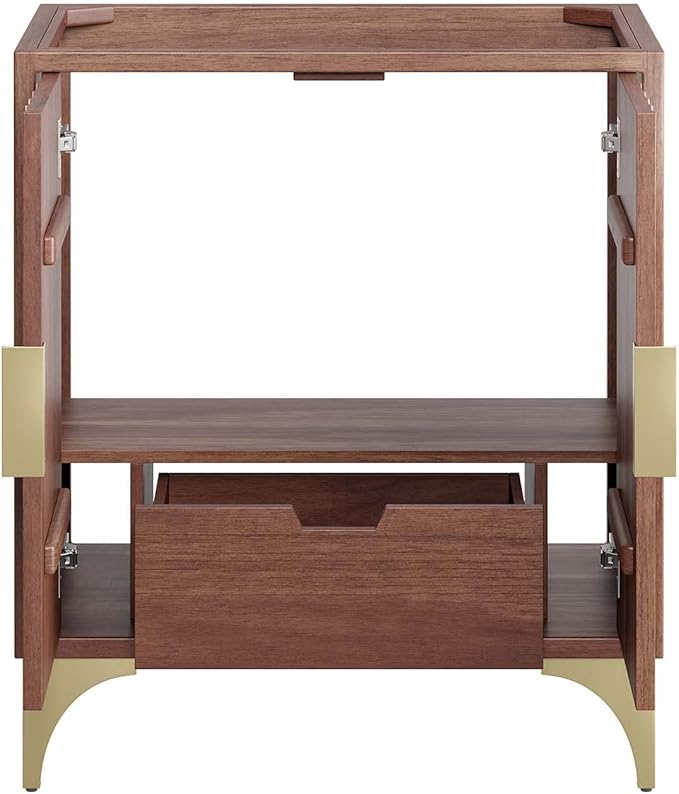 Modway Daylight Bathroom Vanity Cabinet-Sink Basin Not Included, 30 Inch, Walnut