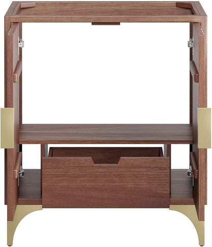 Modway Daylight Bathroom Vanity Cabinet-Sink Basin Not Included, 30 Inch, Walnut