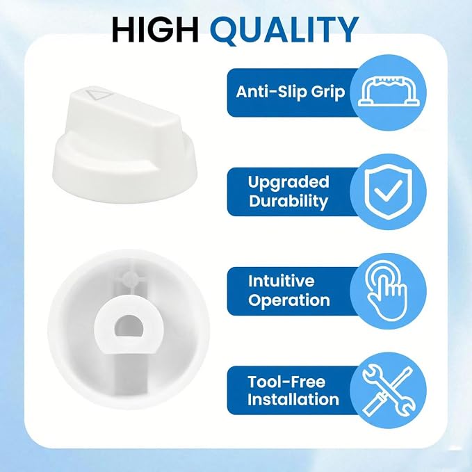 Replacement Knob for Luxe Bidet Neo 120 & Neo 185 | Durable Bidet Toilet Parts, With Symbols, Easy Install, White