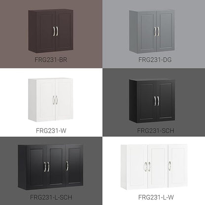 Haotian Wall Cabinet Laundry Room, Wall Storage Cabinet Kitchen Bathroom Garage, Medicine Cabinet with Shelf, Grey FRG231-DG