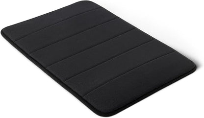 Amazon Basics Absorbent & Fast Dry Plush Memory Foam Bath Mat, 17 x 24 in, Black