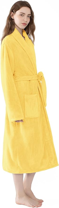 Soft Robe For Women，Warm Plush Bath Robes Female，Spa Towel After Shower Lightweight Long Bathrobe