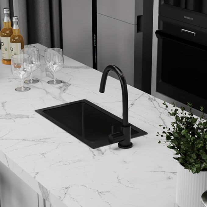 Black 10x18In Stainless Steel Kitchen And Bar Sink, Undermount, Single Bowl | Small Kitchen And Bar Sink Set, Include SS Grid,Silicone Mat And Drain Assembly, Ideal Choice For Small Space