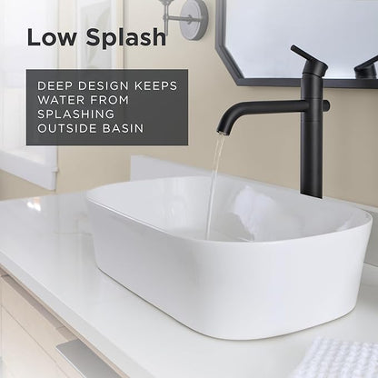Gerber Cymira 23 in. Oval Vessel Bathroom Sink, Above-Counter Glazed White Fireclay Ceramic Vanity Sink, Modern Transitional Basin Sink Bowl, G0013777