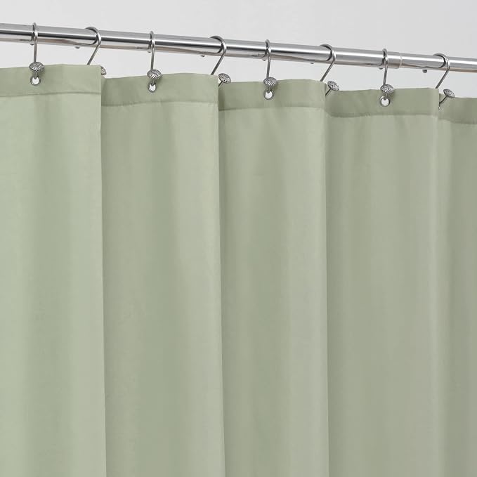 ALYVIA SPRING Stall Waterproof Fabric Shower Curtain or Liner Sage, 36x72 | 2 Magnets, Soft Cloth & Hotel Quality, Machine Washable, Light-Weight, Stall Size