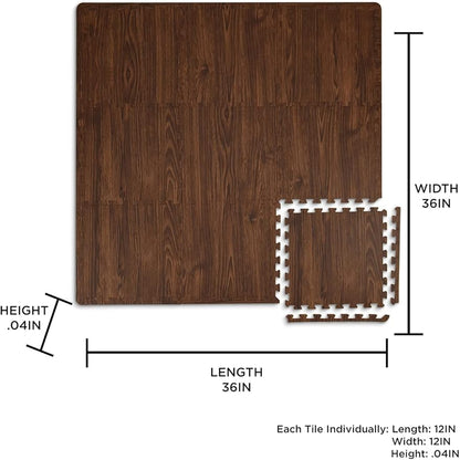 FloorPops Brown Craftsman Interlocking Floor Tiles, FP3593