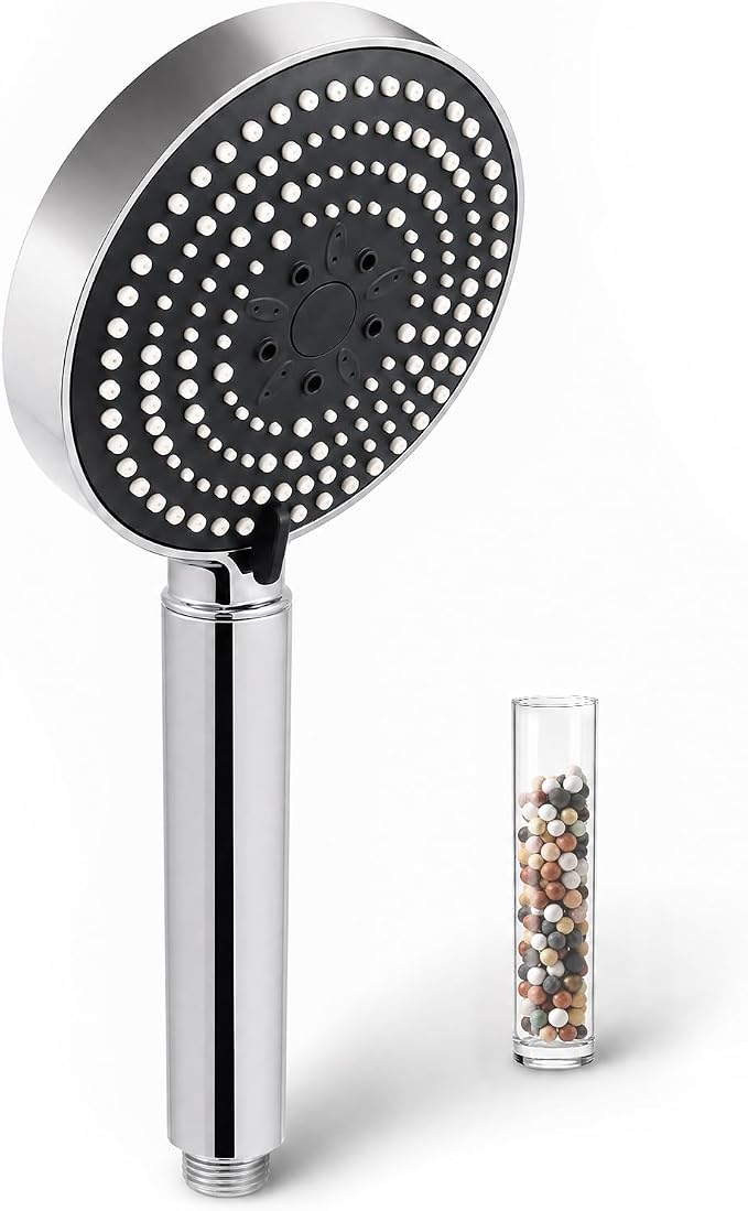 OFFO Handheld Shower Head with Filter, 20 Stage Shower Head with Filters for Hard Water, 6 Modes High Pressure Shower Head to Remove Chlorine, Chrome
