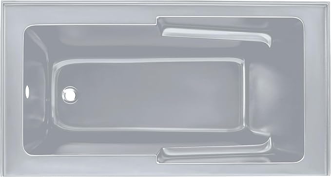 Voltaire 60" x 32" Left-Hand Drain Alcove Bathtub with Apron and Armrest in Matte Gray