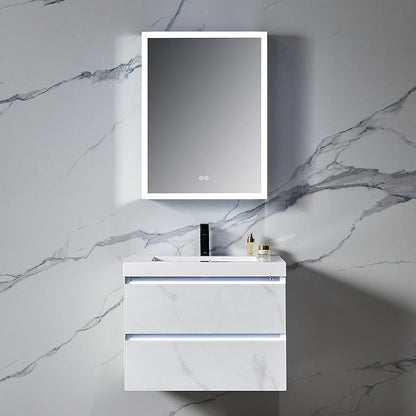 Blossom LED Lighted Mirror Medicine Cabinet, 24x32, Left Hinge, Wall Mounted Recessed or Surface Bathroom LED Medicine Cabinet with Mirror, Makeup Mirror with Lights, Defogger, Adjustable Brightness