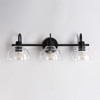 classy leaves Black Bathroom Light Fixtures, 3 Light Bathroom Vanity Lights with Clear Glass Modern Farmhouse Black Bathroom Sconce Wall Lighting