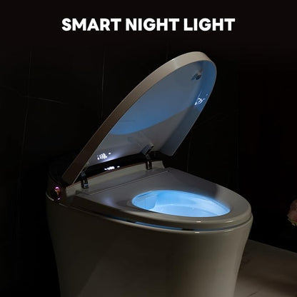 Casta Diva Smart Toilet with Bidet Built in, Auto Open/Close, Foam Shield, 1000g MaP Flush, Heated Seat, Foot Kick & Blackout Flush, Bidet Toilet with Night Light for Bathrooms