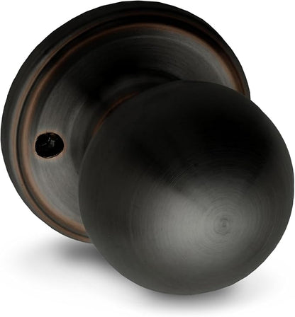 Copper Creek Dummy Interior Door Knob – ANSI Grade-3 Certified, Modern Heavy Duty Handle, Easy Install and Reversible for French Doors & Closets, Non Turning – Tuscan Bronze (1 Pack)