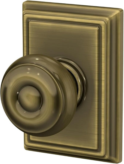 SCHLAGE F10GEO609ADD Addison Collection Georgian Passage Knob, Antique Brass