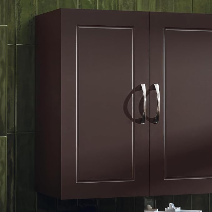 SoBuy Wall Cabinet, Bathroom Storage, 23.6 x 11.8 x 23.6 in, MDF, Brown | Standard Floating Wall Storage Cabinet With Flexible Shelf Layout, Universal Cabinet For Daily Home General Storage
