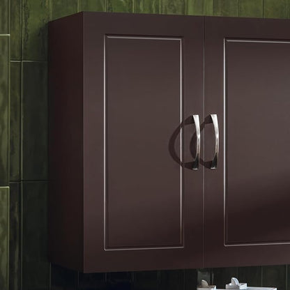 SoBuy Wall Cabinet, Bathroom Storage, 23.6 x 11.8 x 23.6 in, MDF, Brown | Standard Floating Wall Storage Cabinet With Flexible Shelf Layout, Universal Cabinet For Daily Home General Storage