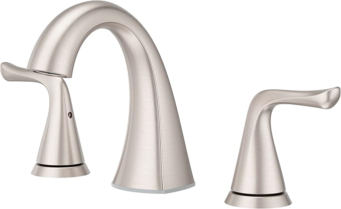 Pfister Willa Bathroom Sink Faucet, 8-Inch Widespread, 2-Handle, 3-Hole, NSF Certified, Spot Defense Brushed Nickel Finish, LF049MALGS