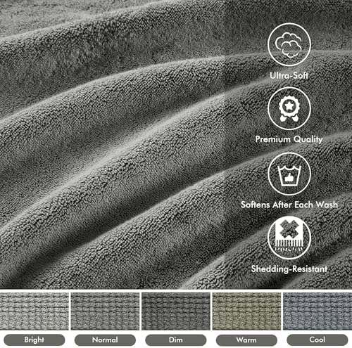 Madison Park 800GSM 100% Cotton Bathroom Bath Towel Set of 8, Grey