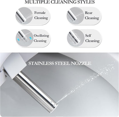 XCQQ Electric Heated Bidet Toilet Seat with Remote, Elongated, S80L | Instant Warm Water, Heated Seat, Warm Air Drying, Slow Close Lid, LED Display, Nightlight