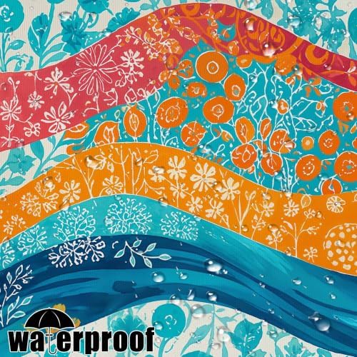 Boho Abstract Ocean Wave Beach Shower Curtain 72x72Inch