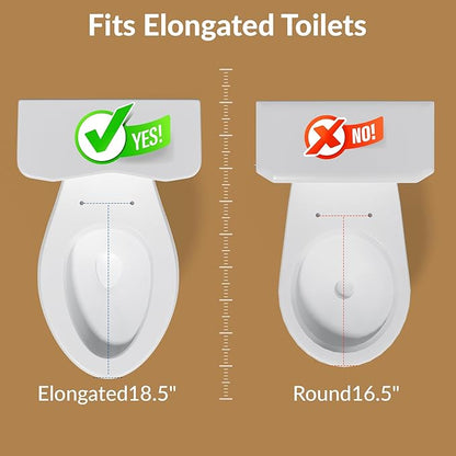 Left Hand Bidet Toilet Seat Non-Electric,Fits Elongated Toilets - Soft Close Lid,Quick-Release for Easy Cleaning - Dual Nozzle System with Self Cleaning,Adjustable Water Pressure