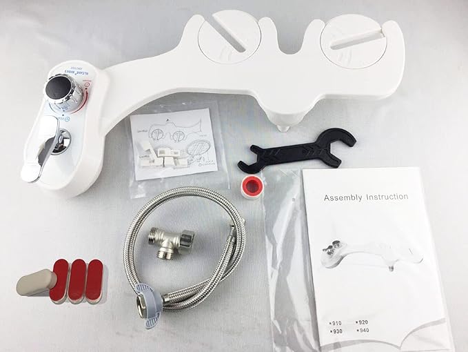 Bidet AMI 930-Fresh Water Non-Electric Mechanical Bidet Attachment-Selfcleaning Dual Nozzles of Wash and Women Wash Toilet Bidets