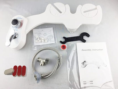 Bidet AMI 930-Fresh Water Non-Electric Mechanical Bidet Attachment-Selfcleaning Dual Nozzles of Wash and Women Wash Toilet Bidets