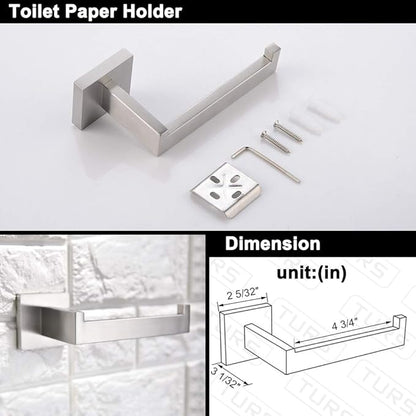 TURS Bathroom Hardware Set Brushed Towel Bar Set Stainless Steel Bathroom Accessories Towel Holder Sets Wall Mounted