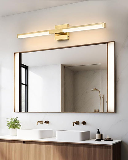 OKELI 32 Inch Bathroom Vanity Light Fixtures, Gold Modern Light Fixtures Over Mirror, 16W 5CCT Dimmable Wall Light