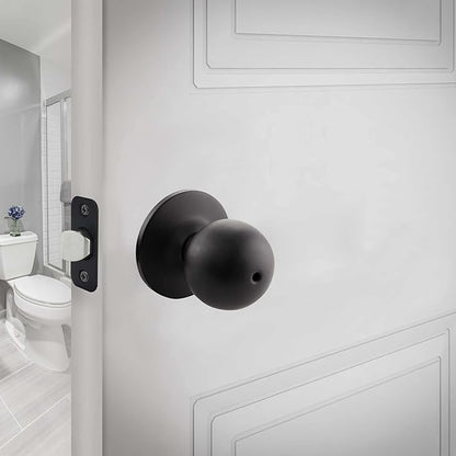 Design House 779108 Ball Privacy Bed and Bath Door Knob Matte Black