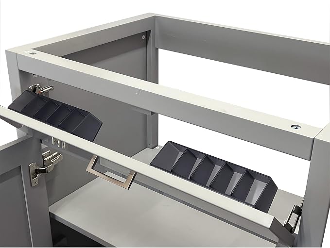 30" Light Grey Bathroom Vanity Base Only – Freestanding Solid Wood Sink Cabinet with Tip-Out Drawer, Shaker Style Storage, No Top or Sink, 30" W x 21" D x 34.5" H